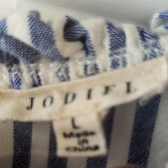 JODIFL Blue Striped Dress with Colorful Embroidery - Picture 5 of 5